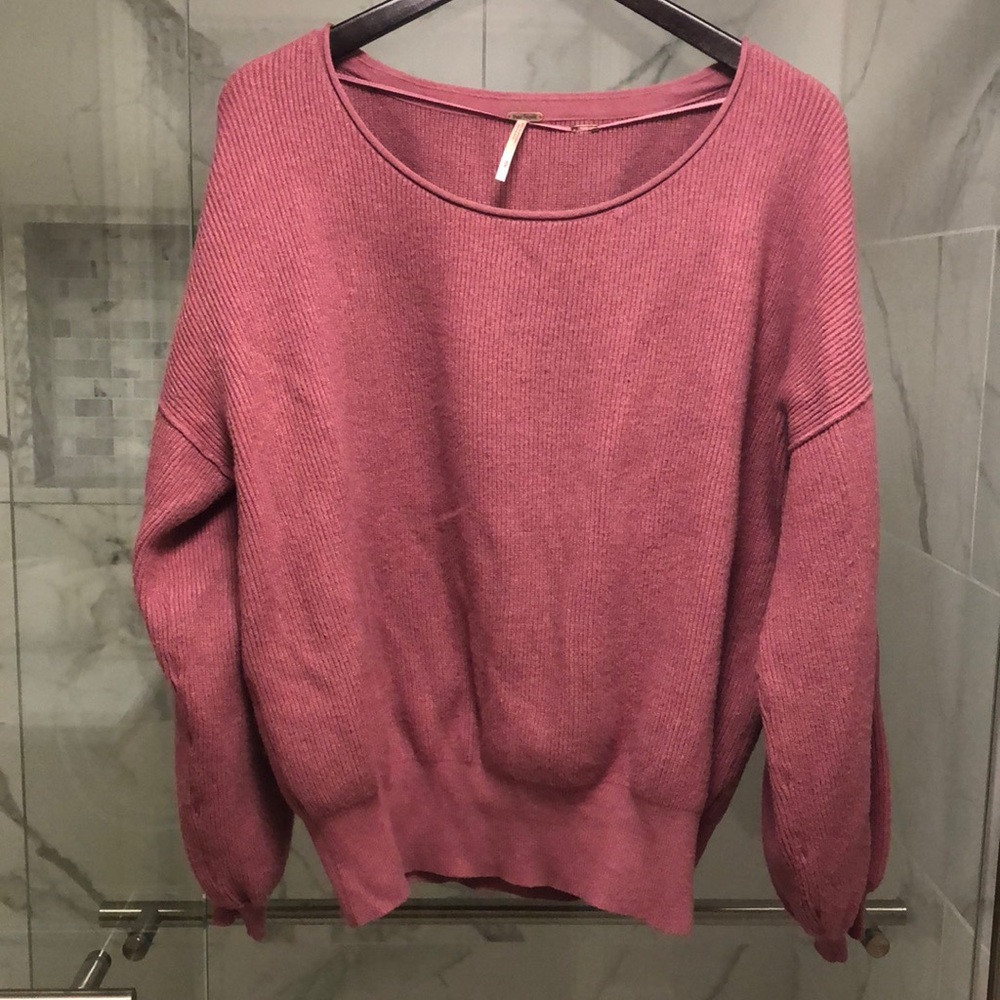 Free People Raspberry Size Small Cozy Sweater